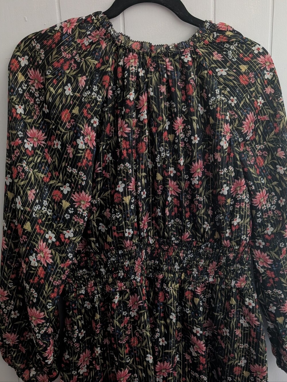 NWT Old Navy Floral & Metallic Boho Dress - Picture 6 of 7